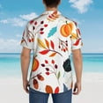thumbnail image 4 of Kll Men'S Hawaiian Shirt Short Sleeve Button Down Beach Shirts-Autumn Pumpkins Fall Leaves, 4 of 7
