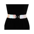 thumbnail image 4 of INSPIRE CHIC Women's Skinny Elastic Waist Belts Sequins Decor Stretchy Belts for Dresses 2PCS Colorful, 4 of 6