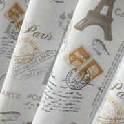 Mainstays Paris Eiffel Tower Geometric Shower Curtain Set with Hooks & Liner– 14-Piece Contemporary Gray Bathroom Decor, 70 x 72, Machine Washable