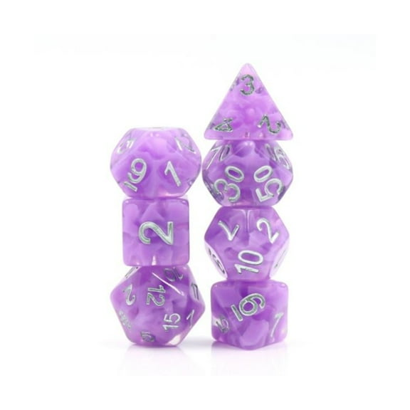Foam Brain Games Poly Set - Purple Layer w/Silver (7) New