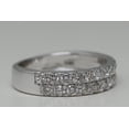 thumbnail image 4 of 14k White Gold Round Cut Two Row Diamond Half-eternity Band (1.08 Ct,G Color,SI1 Clarity), 4 of 5