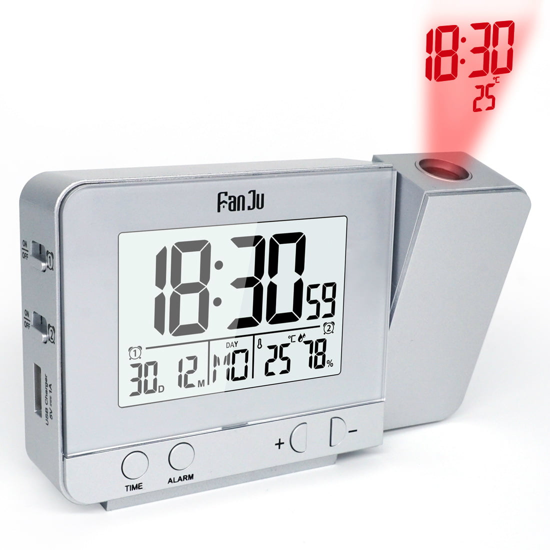 Details about   Projection Clock analog White From Japan Import Free Shipping 