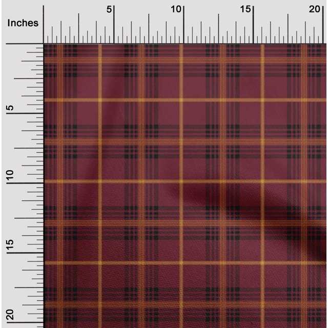 oneOone Cotton Flex Fabric Tartan Check Printed Fabric 1 Yard 40 Inch Wide