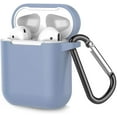 thumbnail image 1 of Coffea Protective Silicone Case with Keychain for AirPods 1 & 2 (Front LED Not Visible) (Grayish Blue), 1 of 7