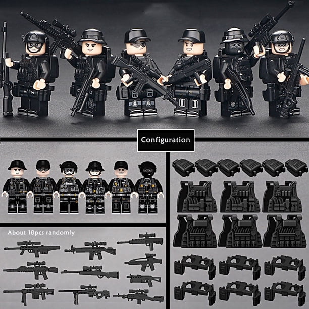 Juguetes Educativos : Construye Tu Lego Mundo Militar Con Nuevo Policía Especial Minifiguras Figuras De Fuerzas Armadas Bloques De Construcción