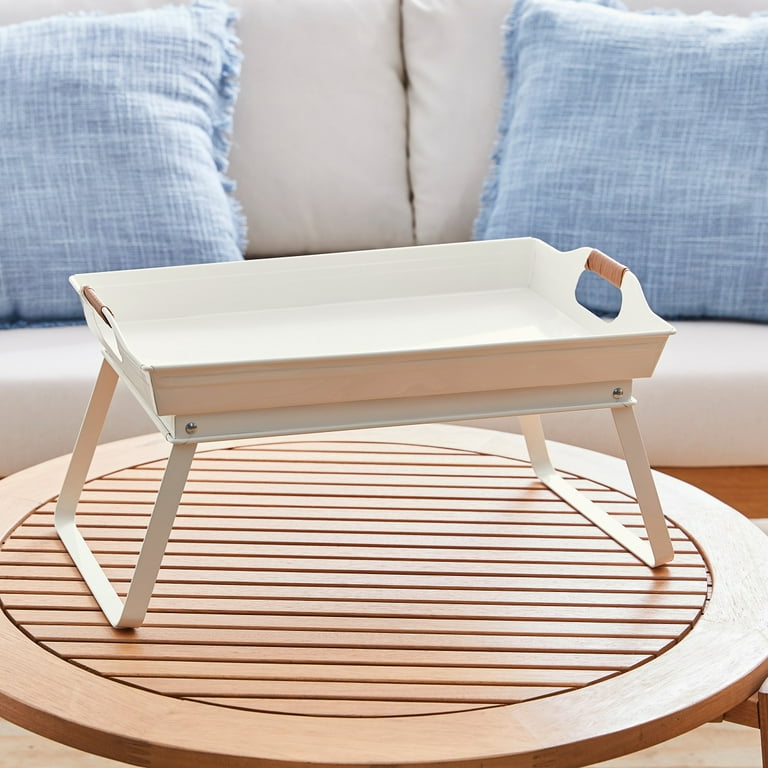 Better Homes & Gardens - Vanilla White Rectangle Galvanized Steel Bed Serving Tray, 18.7 in L x 12.2 in W