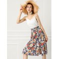 thumbnail image 2 of INSPIRE CHIC Women's High Waisted Split Hem A-Line Floral Skirts, 2 of 4