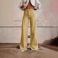 thumbnail image 2 of acuever High Waisted Floor-Length Denim Pants - Women's Vintage Wide Leg Jeans Trendy Loose Fit Style Women's Jeans, 2 of 5