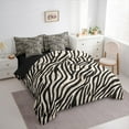 thumbnail image 3 of Homewish Teens Female Men Women Zebra Print Twin Bedding Sets 7-Piece,Jungle Animal Stripes Bedding Comforter Set Microfiber,Woodland Wildlife Print Breathable Sheet Sets,Lightweight Room Decor, 3 of 8
