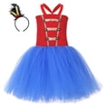thumbnail image 1 of Robe d'Été pour Filles Robe Style Britannique Ensemble Robe à Franges Bretelles Jupe Robe pour Tout-Petits Rouge Pastèque 7 Ans-8 Ans, 1 of 4