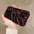 thumbnail image 2 of iPhone 14 Pro Max Phone Case, Cool Plating Water Ripple Hollow Out Pattern Case for Women Girls Men, Fashion Plating Carved Wavy Soft TPU Protective Back Cover (Purple), 2 of 12