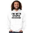 thumbnail image 5 of I'm With Stupid Classic Rude Insult Hoodie Sweatshirt Women Men Brisco Brands X, 5 of 6