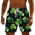 thumbnail image 1 of Ceisia Men's St. Patrick's Day Watercolor Clover & Yellow Flower Swim Trunks Up to 5XL Plus Size Quick Dry Beach Shorts with Hidden Pocket Gifts, 1 of 6