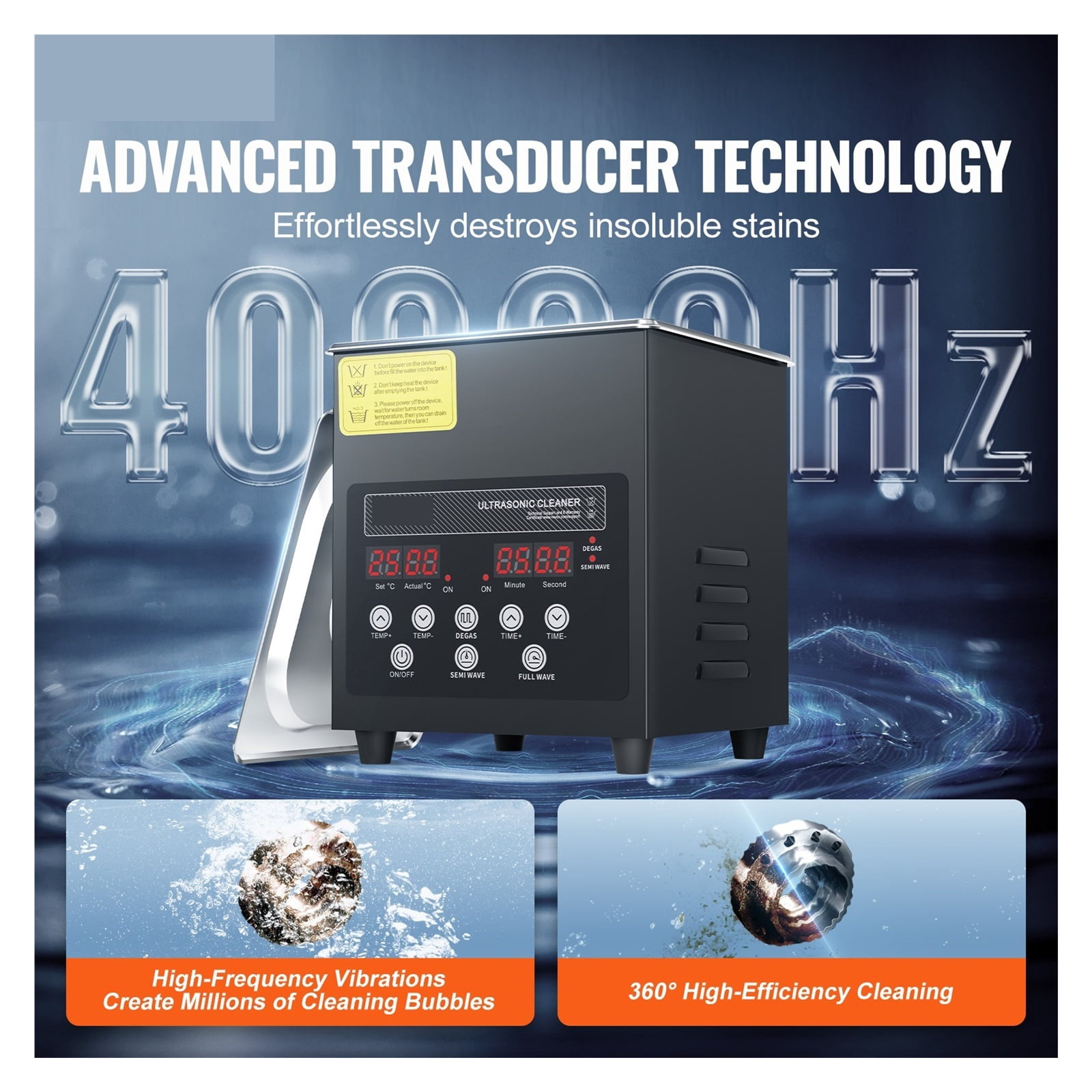 2L Ultrasonic Cleaner Timer & Heater 60W 40kHz Digital Ultrasonic Cleaning Machine