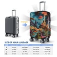 thumbnail image 6 of Daiia Galactic Jungle Dinosaurs Luggage Cover, Thickened Washable Travel Luggage Covers, Elastic Unique Baggage Covers for 18-20 inch Luggage-Large, 6 of 9