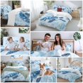 thumbnail image 5 of Cal King 4 Piece Bedding Set Watercolor Ocean Sea Turtle Soft Breathable Duvet Cover and Pillowcase,Marine Life Coral Jellyfish Duvet Cover Set Washable Bed Sheets for Bedroom Dormitory Guest Room, 5 of 9