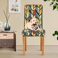 thumbnail image 4 of Yayeee 2 Pack Dining Chair Covers Stretch Parson Chairs Slipcovers Seat Protector, Yellow Geometric, 4 of 6