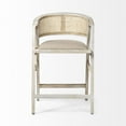 thumbnail image 2 of Mercana Tabitha 26.75" Cream Fabric/Rattan Seat Beige Wood Counter Stool, 2 of 7