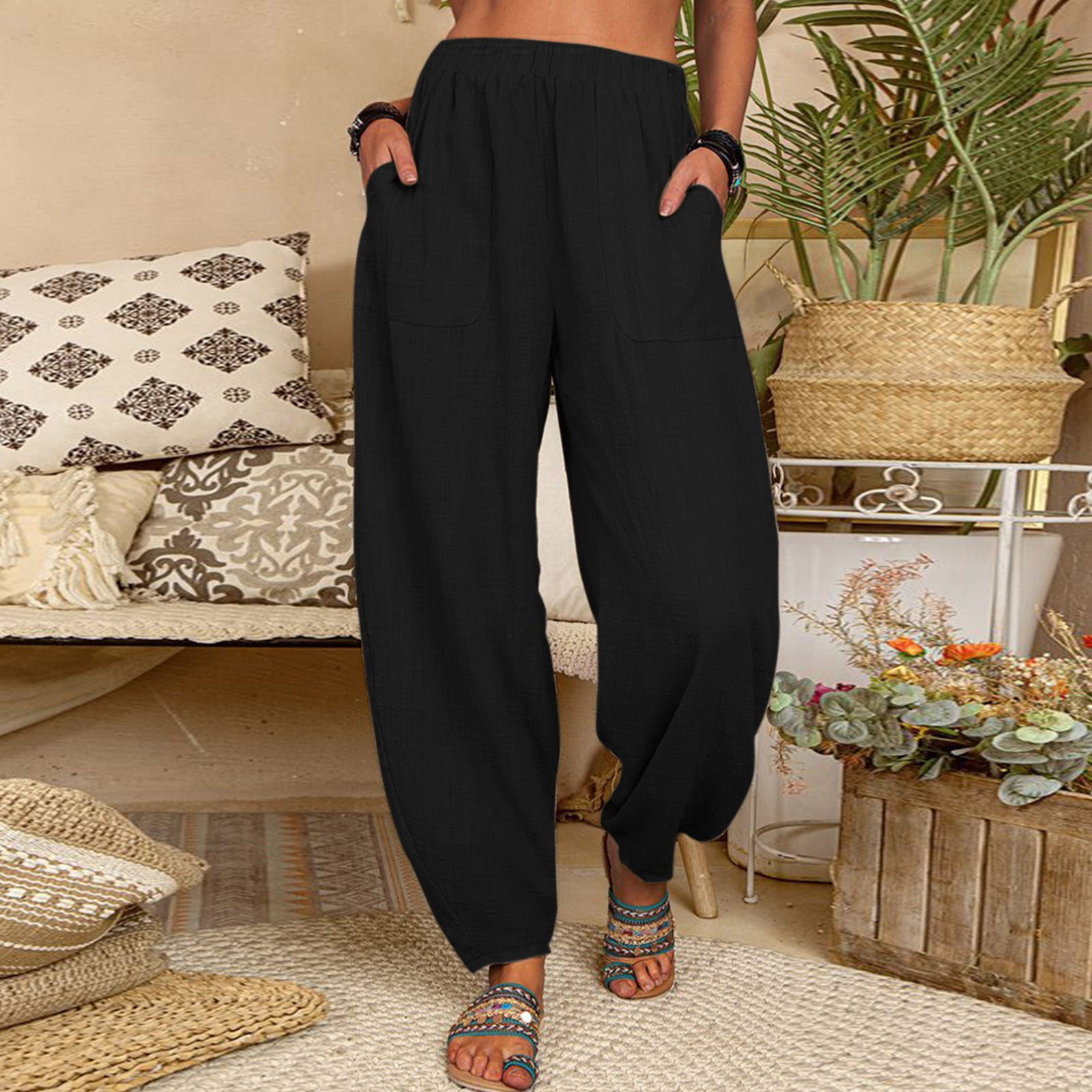 KaLI_store Womens Hiking Pants,Women's Solid Casual Comfy Stretchy Wide Leg  Palazzo Lounge Pants - Walmart.com
