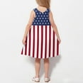 thumbnail image 2 of vdgthytj Girls 4th of July Dress Kids Crewneck Sleeveless Stars Striped Summer A-Line Party Sundress with Pockets, 2 of 7