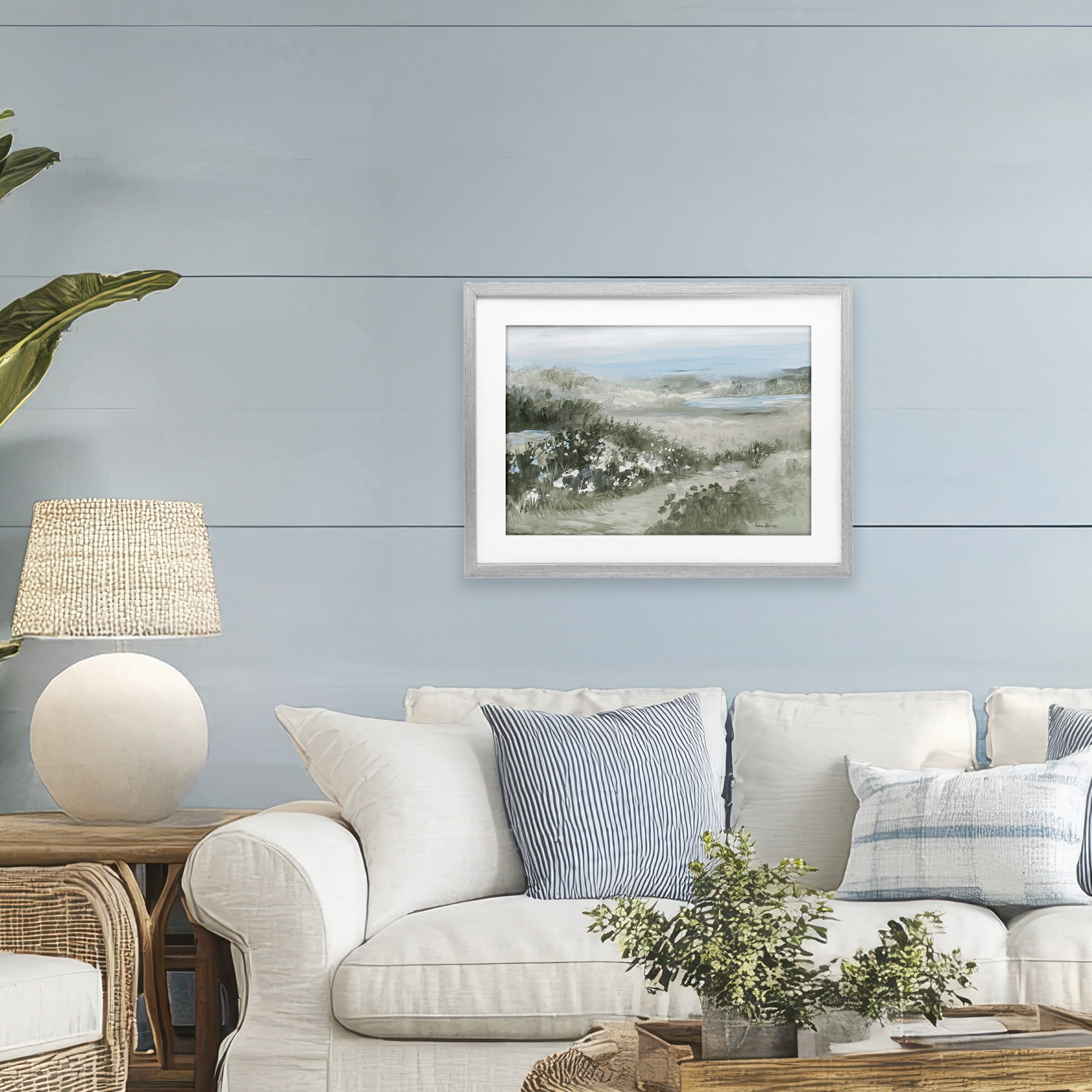 Stupell Industries Neutral Quiet Composition Landscape Gray Framed Print Under Glass, design by Jane Slivka