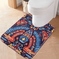 thumbnail image 2 of Yayeee Bath Rugs for Bathroom Floor Set of 2 Non Slip Fluffy Soft Absorbent Mat, Blue Abstract Eagle, 2 of 7