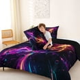 thumbnail image 4 of Castle Fairy Sport Basketball Print Full Size Comforter Sets 3-Piece, Galaxy Starry Sky Bedding Comforter Set, Purple Black Pink,Black Reversible,1 Comforter and 2 Pillowcases, 4 of 6