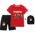 thumbnail image 1 of Roblox juego de animación para niños y niñas, traje informal periférico, camisetas y pantalones cortos para niños y sombreros, el mejor regalo, 3 piezas, nuevo, 1 of 4