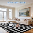 thumbnail image 2 of CozyDesg Large Rugs,8'x10' Soft Fluffy Shag Indoor Floor Carpet for Living Room Bedroom Dining Room Office Home Decor,Black & White, 2 of 9