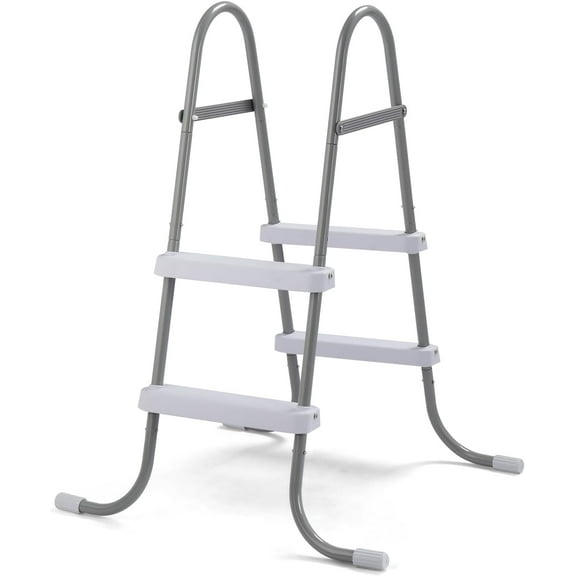 BuySphere Metal Frame Above Ground Swimming Pool Entry, 2 Step Exit Ladder for 33" High Wall Pools, 300 Pound Capacity