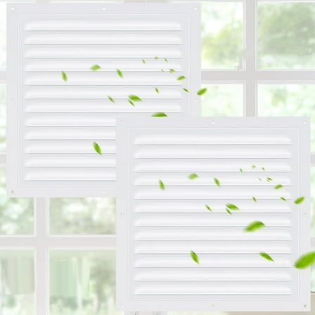 Quaqdae 2pcs Attic Vents Gable Vents Aluminum Wall Vent Metal Shed Vent with Screen Mesh Square Vent Louver Vent Grille