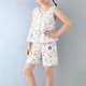 thumbnail image 1 of Conjuntos de camiseta sin mangas de cuello redondo para niños, traje fino de verano para niñas, conjunto de dos piezas de camiseta sin mangas y pantalones cortos, ropa de casa, conjunto de algodón par, 1 of 9