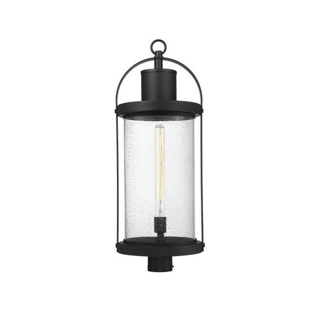 Z Lite 569PHXL-BK Maison Ronde de 31 Po 1 Poteau Extérieur Noir Clair