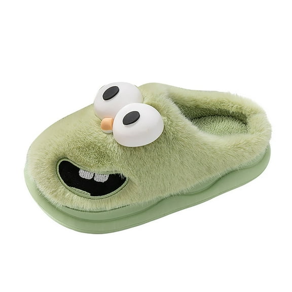 YLYL Women's Men's Slippers 3D Big Eye Dog Soft Plush Memory Foam Thick Sole Indoor Bedroom Slippers