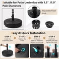 thumbnail image 5 of Glavbiku 20" Plastic Round Umbrella Stand Base with Steel Holder,Water Filled for Patio,Black,50lb, 5 of 11