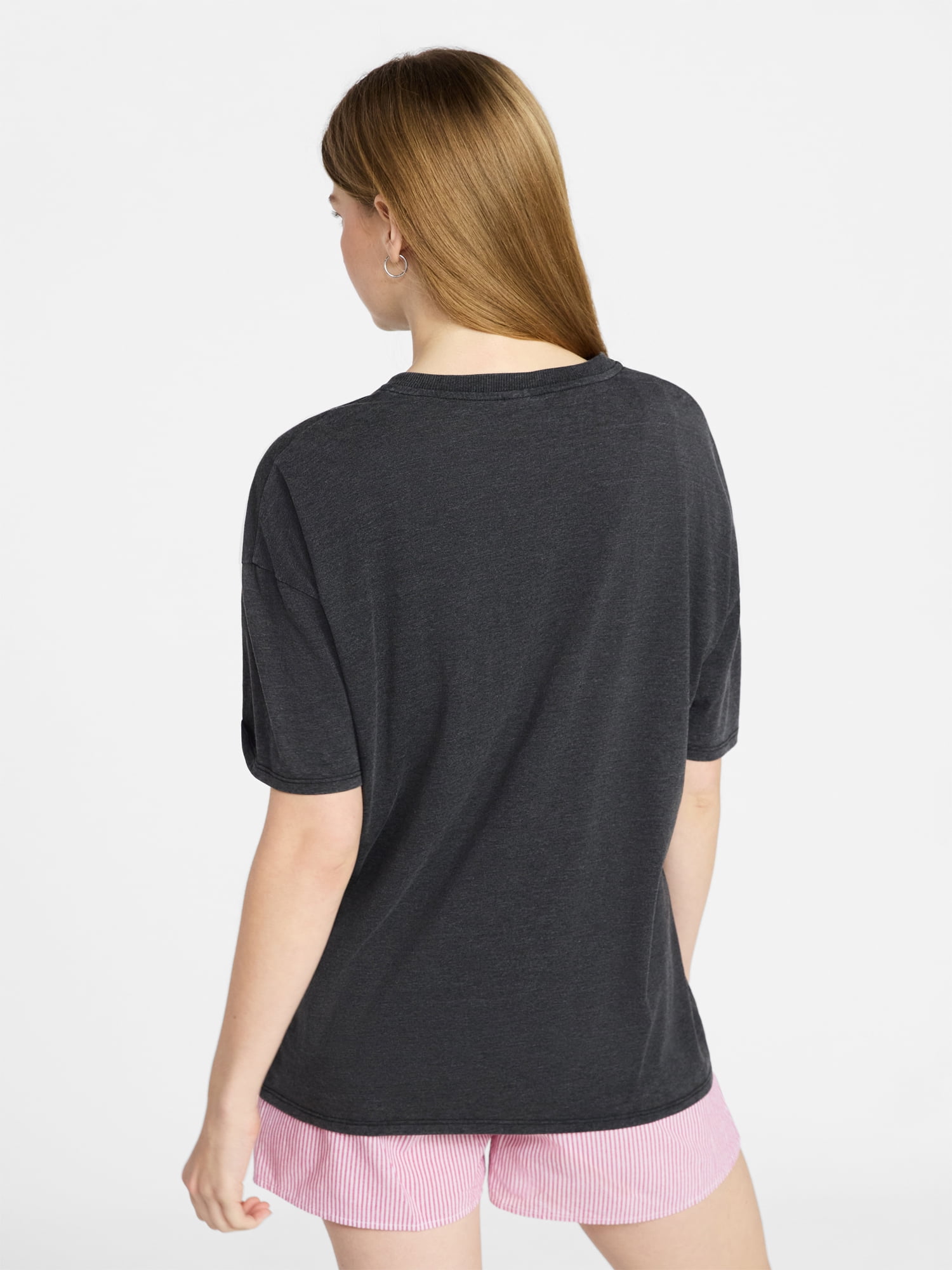 No Boundaries Graphic Oversized Boyfriend Tee, Women's XXS-XXL