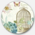 thumbnail image 1 of Designart 'Cage à Oiseaux Florale Vintage II' Art Mural en Métal Style Ferme, 1 of 3