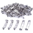 thumbnail image 2 of 100pcs Silver 20mm Stainless Steel Bar Pins Brooch Pin Backs Safety Catch Pins Craft Pin Back Clasp Brooch with 2 Holes, 2 of 6