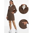 thumbnail image 2 of DARING DIVA Women's Faux Suede Coat Belted Zipper Jacket for Stylish Wear XS Coffee, 2 of 6