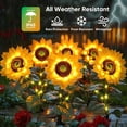 thumbnail image 3 of Luces solares para jardín NESSTU, paquete de 3 unidades, con forma de girasol, LED, impermeables, 3 of 7
