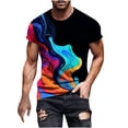 thumbnail image 2 of Zylanna Men's Short Sleeve T-Shirts, Summer Lightweight Crew Neck Fashion Print Daily leisure Tops for Men Multicolor Size XL, 2 of 5
