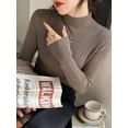 thumbnail image 3 of Elegant Solid Basic Knitted Women Tops Turtlneck Sweater Long Sleeve Casual Slim Pullover Korean Fashion Simple Chic Clothes, 3 of 5