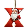 thumbnail image 2 of Taotanxi Christmas Decorations Hanging Tree Ornaments - Merry Chrismas Letter Santa Claus Ornament Monogram Tree Ornaments Alphabet Christmas Ornaments Hanging, Red Santa Ornament (X), 2 of 6