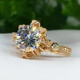 thumbnail image 3 of K-KED Round Cubic Zircon Women Wedding Delicate Jewelry Gold plated Ring Sz 6-10-6, 3 of 6