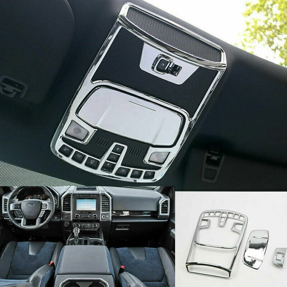 for Ford F-150 2016-2021 ABS Chrome Inner Front Reading Light Lamp Cover Trim