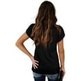 thumbnail image 2 of Women's Summer V-Neck Loose Petal Sleeves Solid Color Short Sleeve Casual T-Shirt Tops, 2 of 4