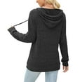 thumbnail image 5 of hotojiny Womens Fashion Hoodies Lightweight Long Sleeve Button V Neck Sweatshirt Classic Warm Ribbed Knit Pullover Top S-XXl, 5 of 7