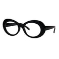 thumbnail image 2 of Womens Oval Round Plastic Retro Vintage 20s Mod Eye Glasses Black, 2 of 4