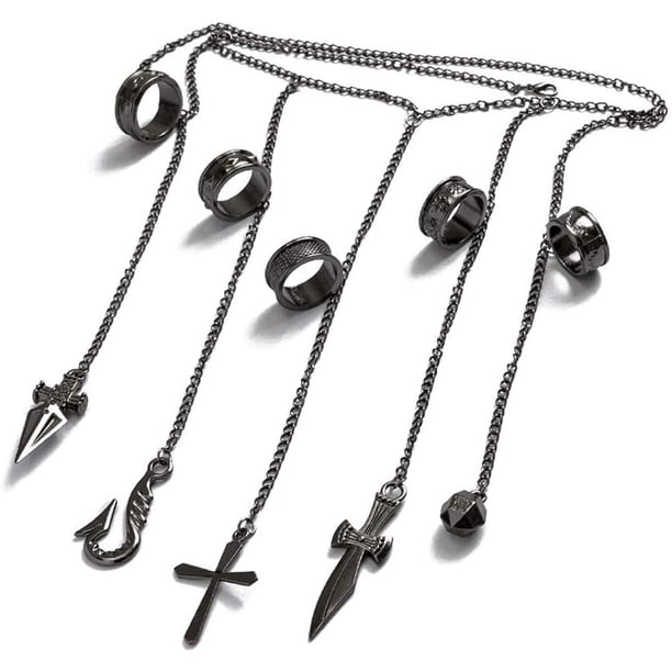 Pulsera De Cadenas De Anime, Anillo De Cadena De Cinco Dedos Genial Para Cosplay, Accesorios Para Disfraces De Cosplay De Anime seitruly AP005527-00