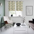 thumbnail image 5 of 2 Panels Kitchen Tier Curtains 39 Inch Length, Vintage Flowers Grommets Window Treatment Curtain, Spring Yellow Green Floral Country Leaves Birds Thermal Curtains Drapes for Living Room/Bathroom, 5 of 9